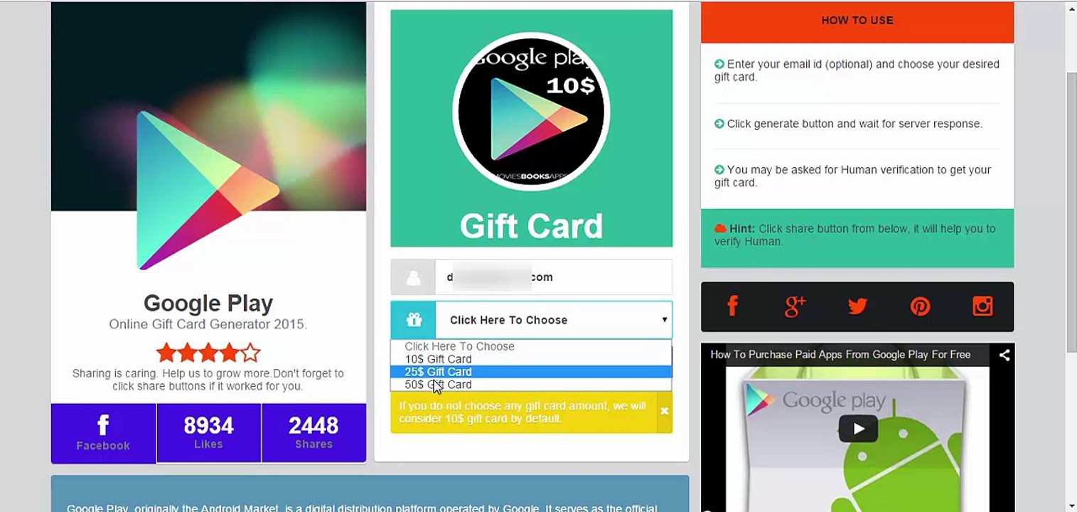 Google Play Geschenkkarte Code kostenlos 2015