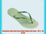 Havaianas Slim Sand Grey/Light Golden Flip Flops - UK 5 - BR 37/38