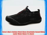 Three's Men's Outdoor Mesh Shoes Breathable Casual Hiking Loafer Water Shoes (11 black)