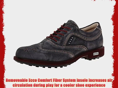 ECCO 2015 Mens Tour Hybrid Spikeless Golf Shoes - Black/Port (EU42)