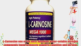 100% Pure Mega Strength L Carnosine 1000 mg per serving Cognitive Health and Athletic Performance