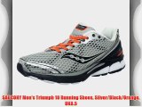 SAUCONY Men's Triumph 10 Running Shoes Silver/Black/Orange UK8.5