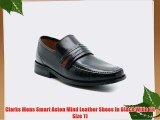 Clarks Mens Smart Aston Mind Leather Shoes In Black Wide Fit Size 11