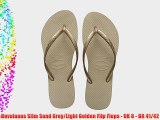 Havaianas Slim Sand Grey/Light Golden Flip Flops - UK 8 - BR 41/42