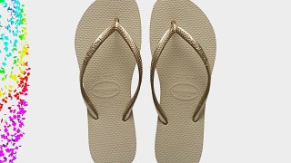 Havaianas Slim Sand Grey/Light Golden Flip Flops - UK 8 - BR 41/42