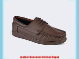 Mens DEK Tan Brown Leather Lace Up Bowls Bowling Shoes Size 8