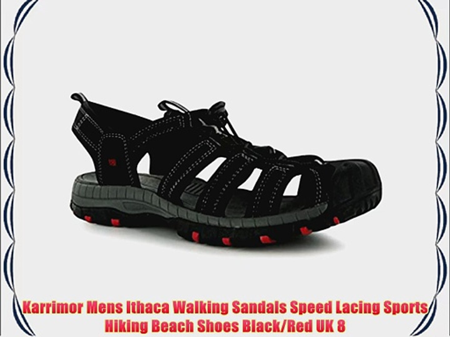 Karrimor Mens Ithaca Walking Sandals Speed Lacing Sports Hiking Beach Shoes  Black/Red UK 8 - video Dailymotion