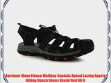 Karrimor Mens Ithaca Walking Sandals Speed Lacing Sports Hiking Beach Shoes Black/Red UK 8