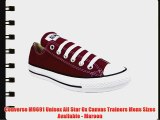 Converse M9691 Unisex All Star Ox Canvas Trainers Mens Sizes Available - Maroon