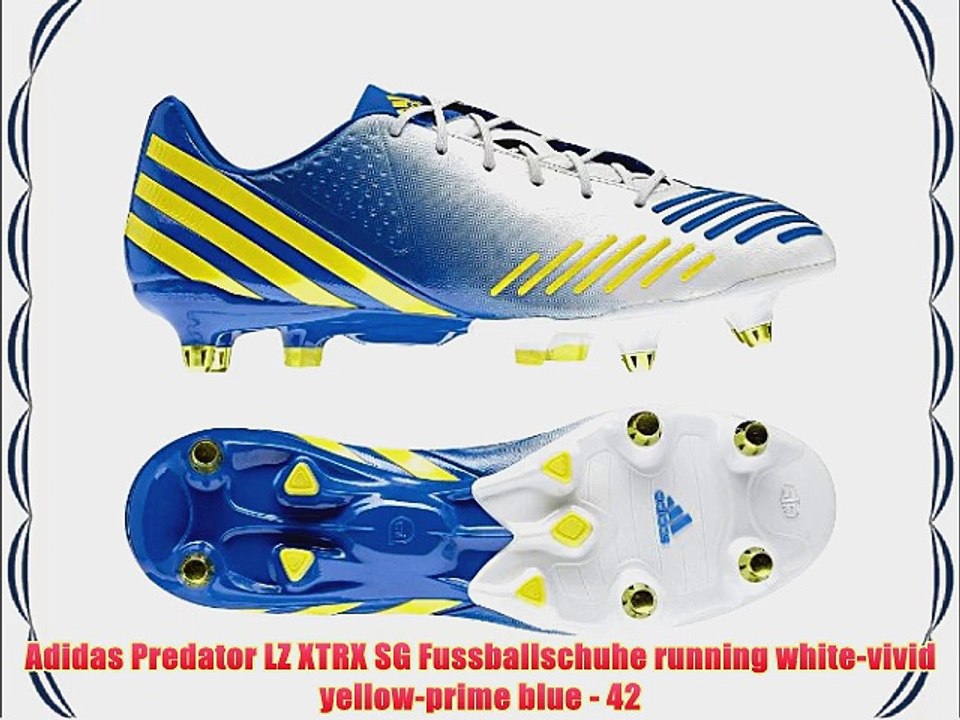 Adidas Predator LZ XTRX SG Fussballschuhe running white-vivid yellow-prime blue - 42 - video dailymotion