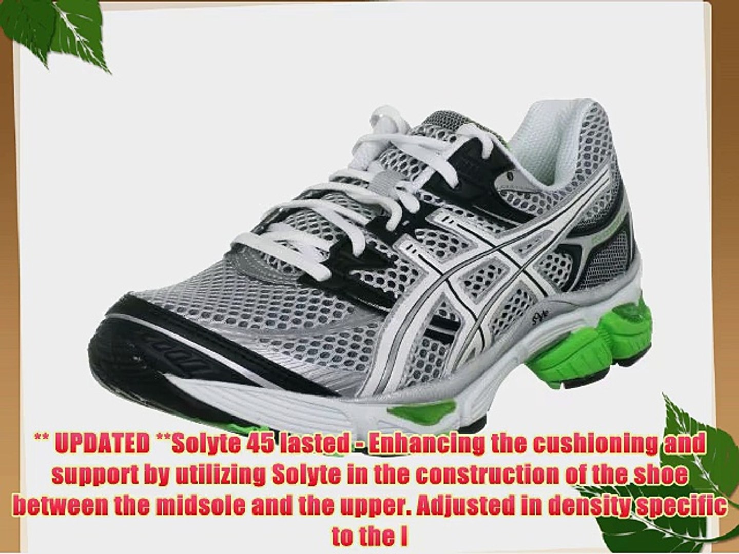 ASICS Men's Gel Cumulus 13 Onyx/White/Neon Green Trainer T149N 9901 9.5 UK  - video dailymotion