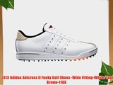 2013 Adidas Adicross II Funky Golf Shoes -Wide Fitting-White/Tan Brown-11UK