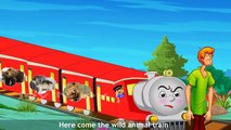 The Rhinos Animals Train Cartoon Rhymes With Action | Animals Train New Version Rhymes For Children