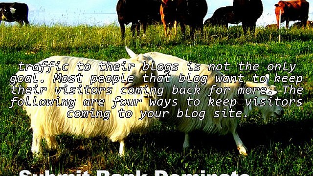 4 Key Ways To Keep Visitors Coming To Your Blog Site!