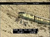 Pakistan.  Railway train approaches Bolan Pass circa 2001.  Film 90599