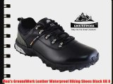 Men's GroundWork Leather Waterproof Hiking Shoes Black UK 8