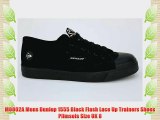 M0002A Mens Dunlop 1555 Black Flash Lace Up Trainers Shoes Plimsols Size UK 8