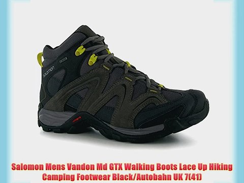 Salomon Mens Vandon Md GTX Walking Boots Lace Up Hiking Camping Footwear  Black/Autobahn UK - video Dailymotion