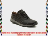 Clarks Mens Casual Ryley Street Leather Shoes In Black Combi Standard Fit Size 8.5