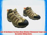 Size 10 Northwest Territory Mens Windsor Waterproof Taupe Lace Up Leather Hiking Boots.