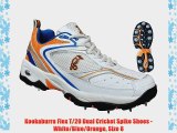 Kookaburra Flex T/20 Dual Cricket Spike Shoes - White/Blue/Orange Size 8