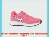 Nike Girl's Down Shifter 6 MSL Running Shoes - Pink/White/Blue Size 4