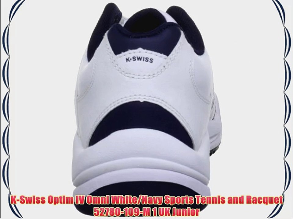 K-Swiss Optim IV Omni White/Navy Sports Tennis and Racquet 52780-109-M 1 UK Junior