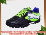 Puma  PowerCat 4 TT Jr Football Shoes Unisex-Child  Black Black (Black-jasmine Green-monac)