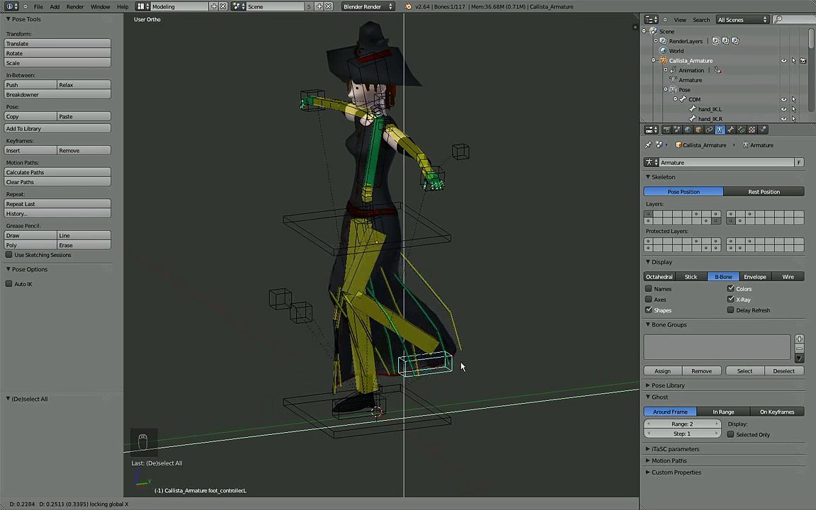 Blender - Rigging a simple dress / robe rig setup