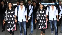 Shahid Kapoor and Mira at airport leaving for Mumbai