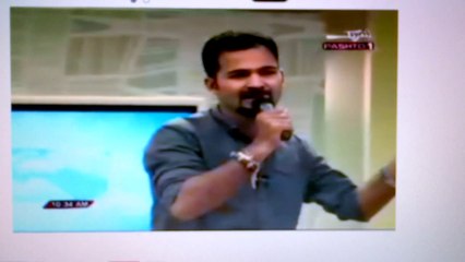 Ali Baba Khan singing live during interview at Sharang Pashto-1 TV