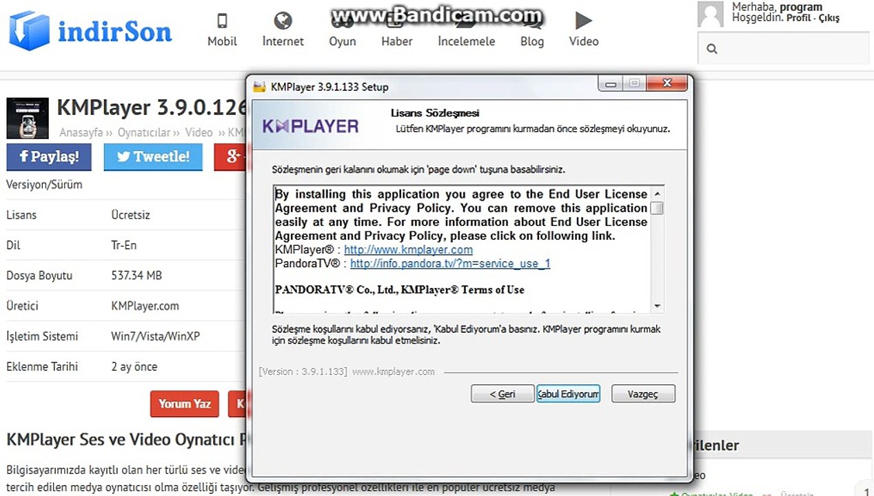 KMPlayer kurulum kullanim
