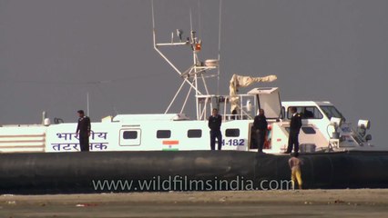 Indian Coast Guard Hovercraft at Bakkhali, West Bengal