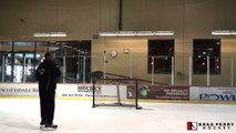 Mid-air, 360 ice hockey stickhandling trick (Mighty Ducks 2)