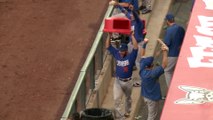 Foul Balls Hit Trash Can Twice In A Row While A Player Wears The Lid As A Helmet