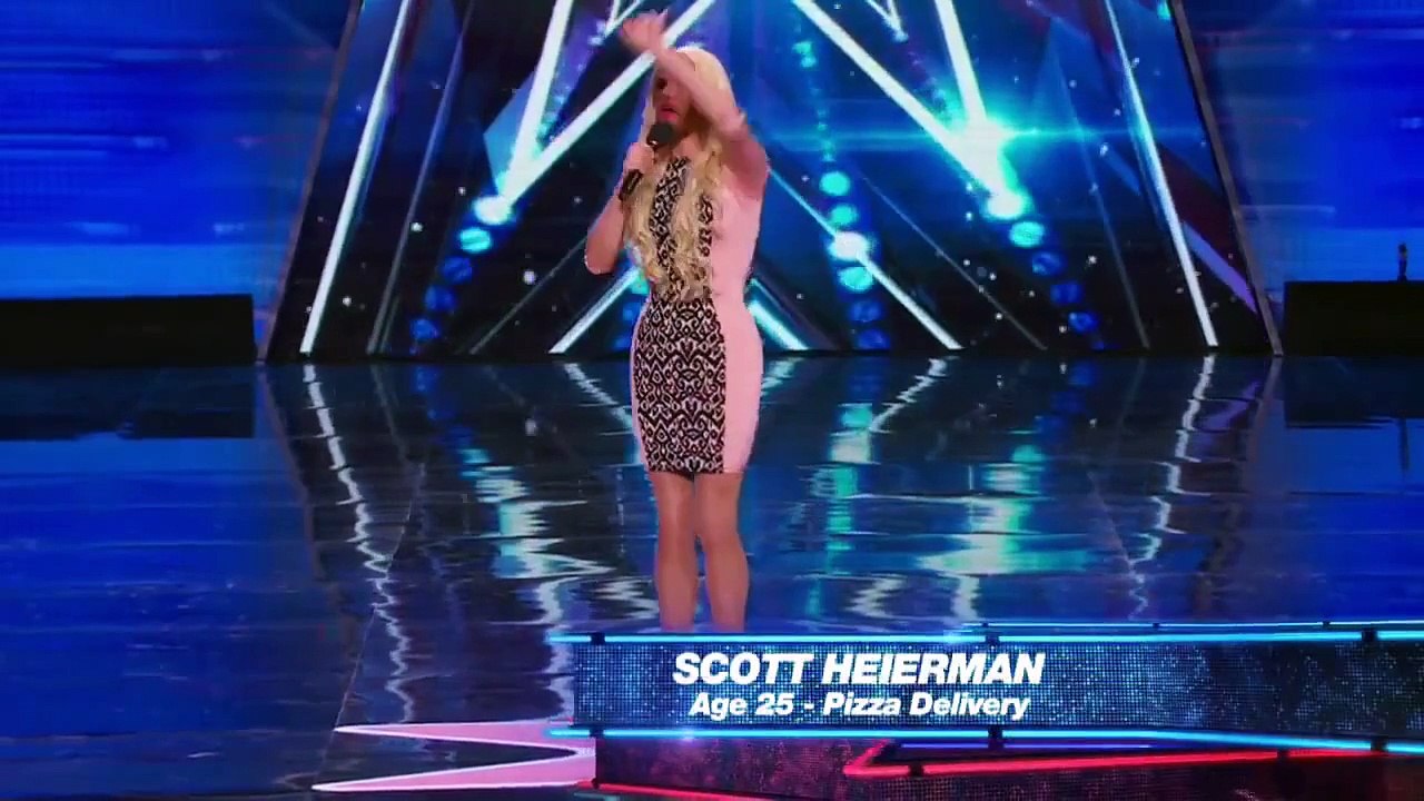 America's Got Talent 2015 S10E03 Scott Heierman Bearded Cross Dressing Comedian