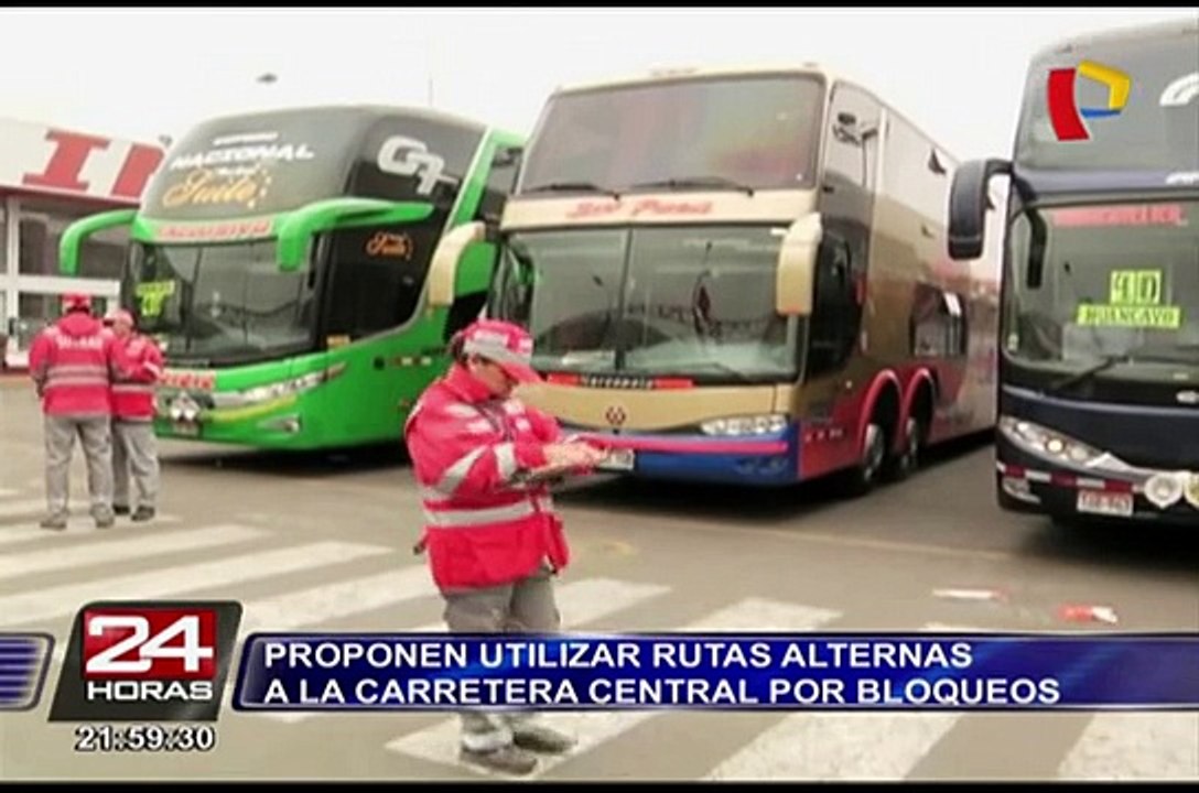 Proponen utilizar rutas alternas a la Carretera Central por bloqueos