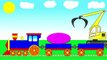 Big Trucks & Vehicles. An excavator - loader and Locomotives. Learn about Shapes