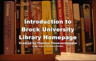 Brock University Library Homepage Tutorial