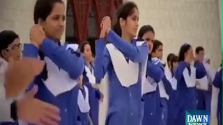 Children performs national anthem at Mazar E Quaid