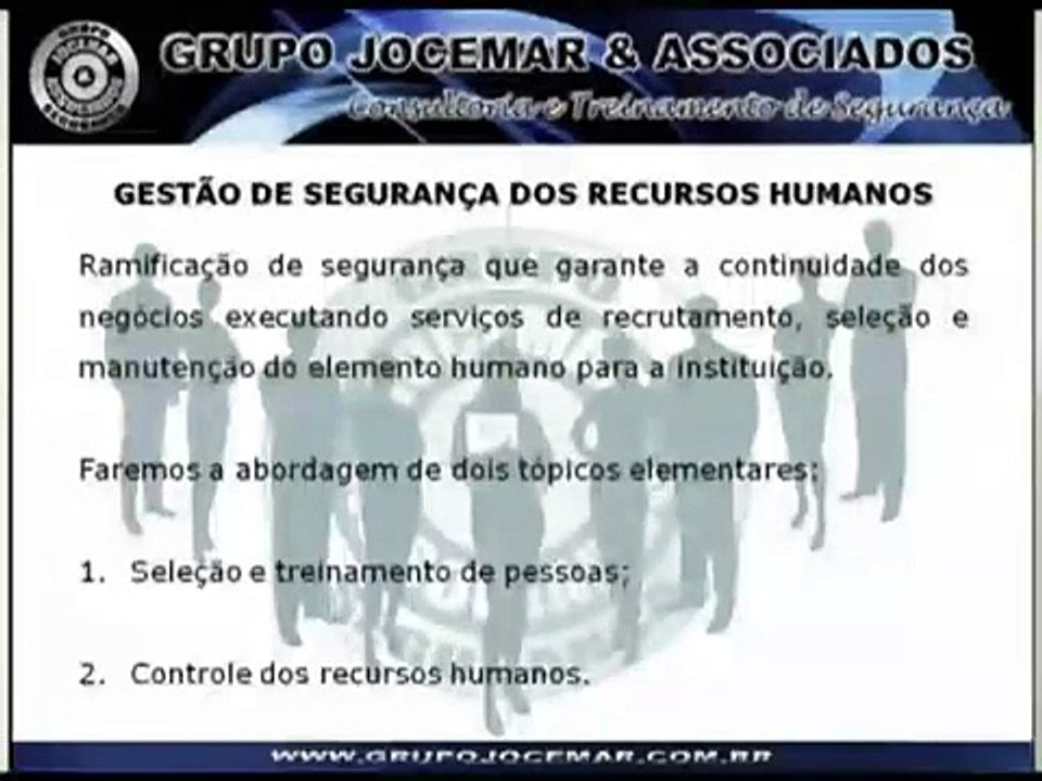 Segurança dos Recursos Humanos - Grupo Jocemar & Associados