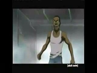 Tom punches the booty warrior in the balls with fitting sound effects