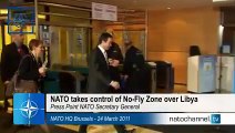 NATO Secretary General statement - NATO takes control of no-fly zone over Libya (w/subtitles)