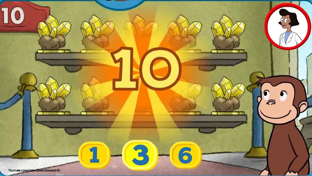 Curious George - Museum of Tens game for children - cartoons English