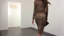 Leopard Print Long Sleeved Midi Dress - Latest Fashion Designs - Hot Models