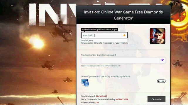 Invasion Online War Game 999999 Diamonds Gems Cheats iOS Android