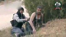 Syria-  FSA Terrorists RUN from Syrian Arab Army [HQ] 02-04-2013