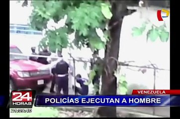 Registran a supuesto policía disparando a delincuente en Venezuela