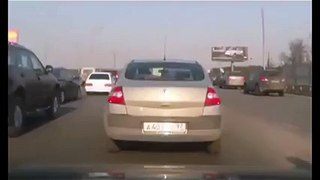 great strike of a cng car on road