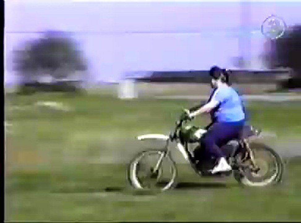 FAT GIRL CRASHES RIDING DIRT BIKE